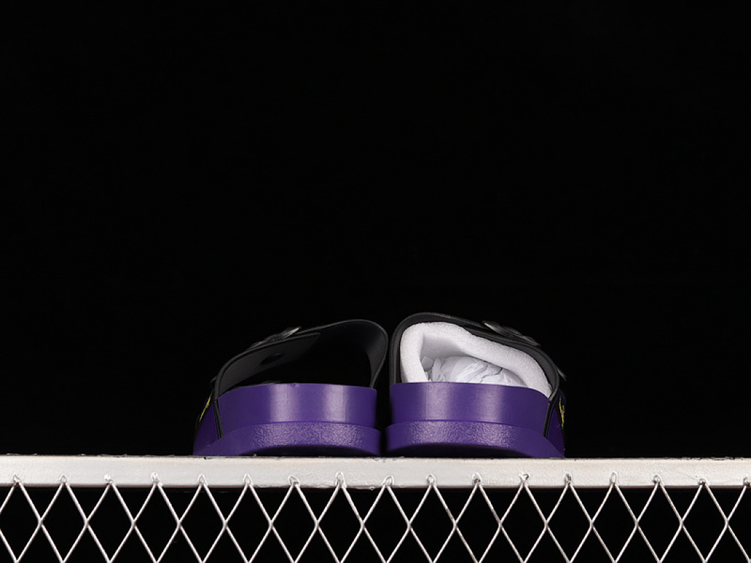 Louis Vuitton [L*V TREND CLASSIC SLIPPERS BLACK/BLACK/PURPLE]-[WOMAN:35-39]-[MAN:40-45] - Image 8