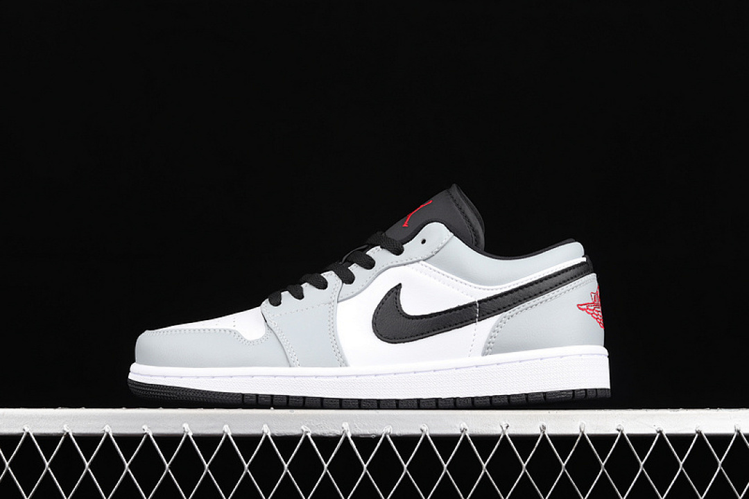 Jordan AIR Jordan 1 LOW GS LIGHT SMOKE GREY/GYM RED/WHITE · 553560-030, photo 1
