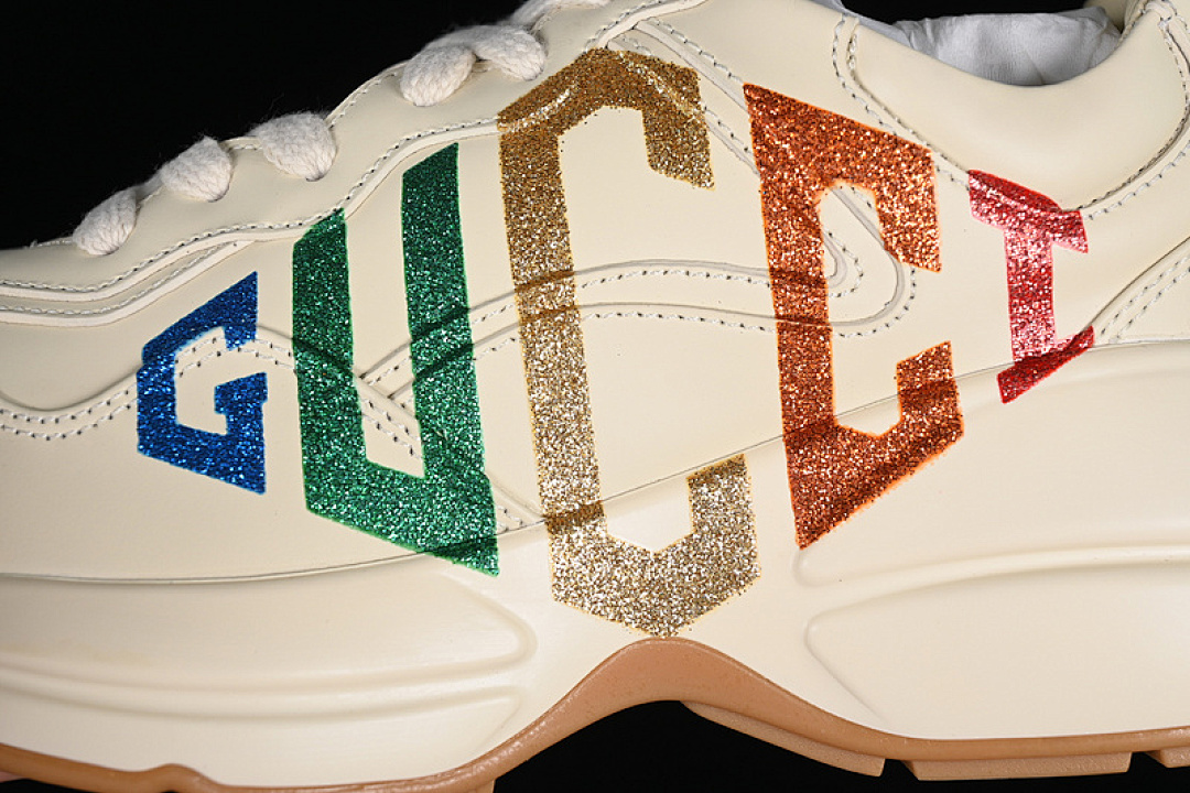 On Running [DRW009022]-[GU*CCI RHYTON VINTAGE TRAINER SNEAKER BROWN/ORANGE/BLUE/GREY]-[WOMAN:35-39] - Image 9