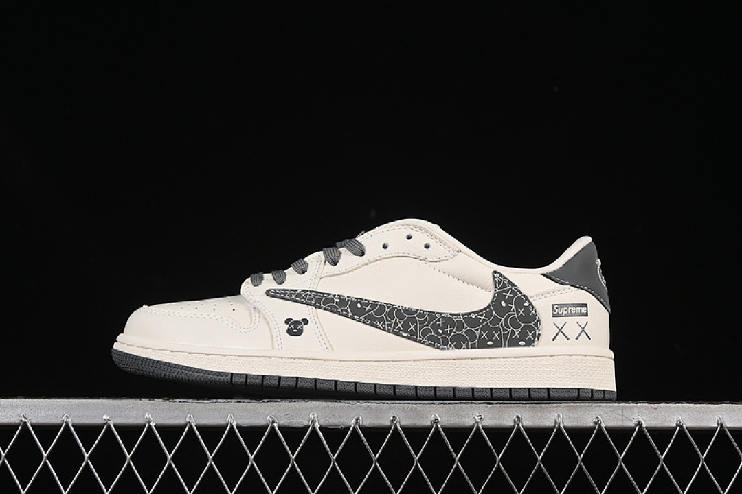 Jordan [XS2024-035]-[TRAVIS SCOTT X FRAGMENT DESIGN AIR JORDAN 1 LOW OG SP WHITE/GREY]-[36-45], photo 1