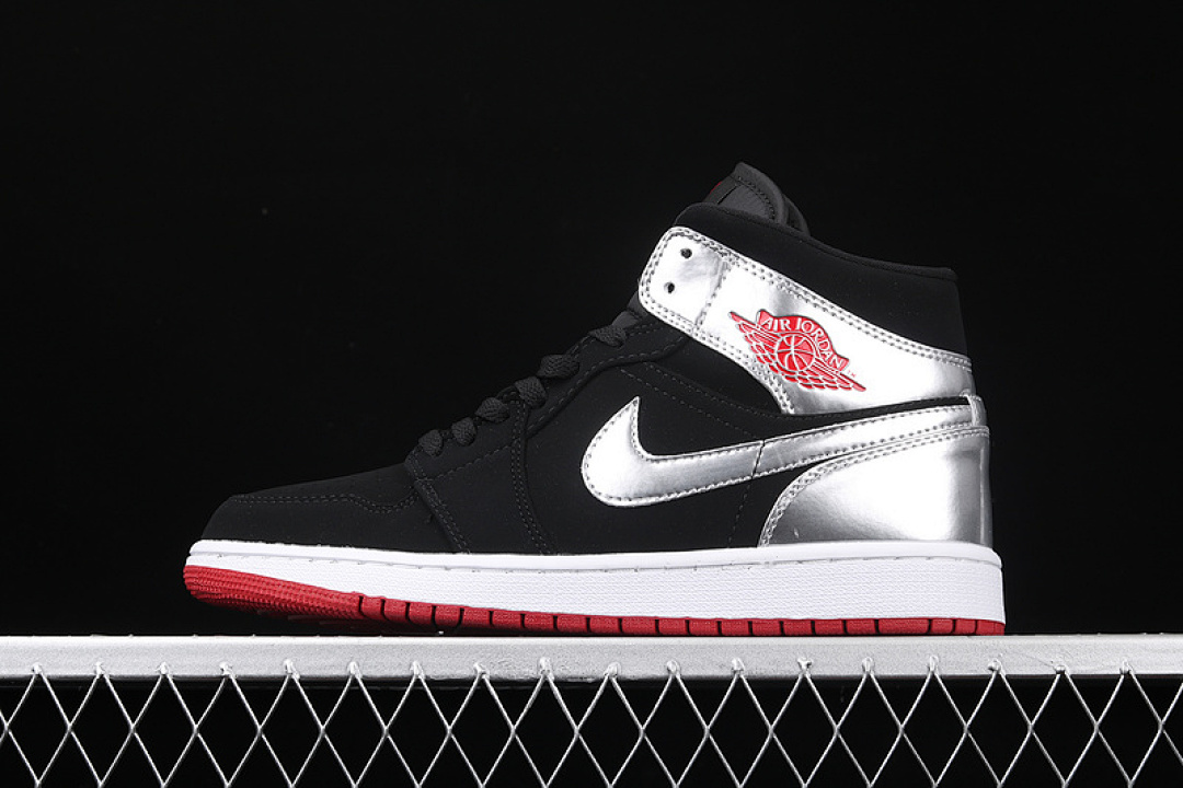 Jordan [554724-057]-[AIR JORDAN 1 MID JOHNNY KILROY BLACK/GYM RED]-[WOMAN:36-39]-[MAN:40-46], photo 1