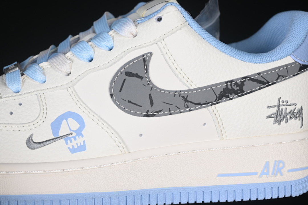 Nike [QW5606-269]-[AIR FORCE 1 07 LOW WHITE/GREY/BLUE]-[WOMAN:36-39]-[MAN:40-45] - Image 8