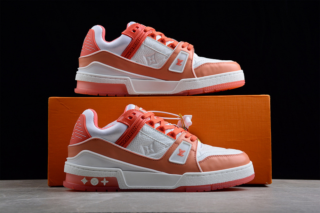 Louis Vuitton [L*V TRAINER LOW SNEAKERS WHITE/WHITE/ORANGE]-[WOMAN:36-39]-[MAN:40-45] - Image 16