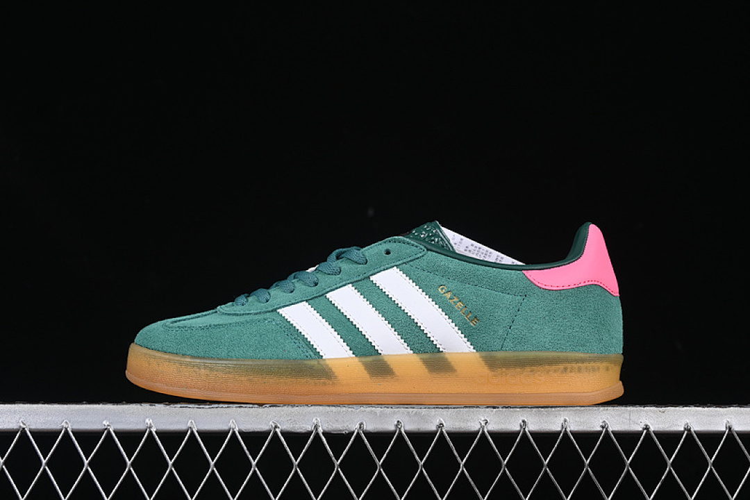 Adidas ORIGINALS GAZELLE INDOOR COLLEGIATE GREEN/FOOTWEAR WHITE/LUCID PINK · IG5929, photo 1