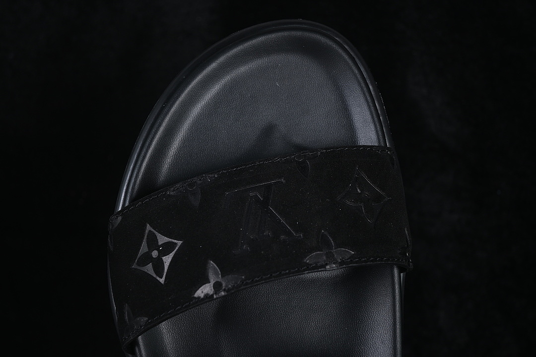 Louis Vuitton [VENICE COMFORT ROUND TOED ONE PIECE SLIPPERS BLACK/INKINESS]-[WOMAN:39]-[MAN:40-46] - Image 7