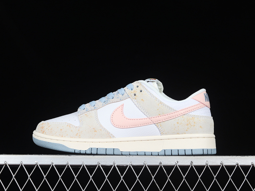 Unbranded [DV6486-100]-[DUNK LOW SUEDE "PASTELS" WHITE/PINK-BLUE]-[UNISEX:36-47.5], photo 1