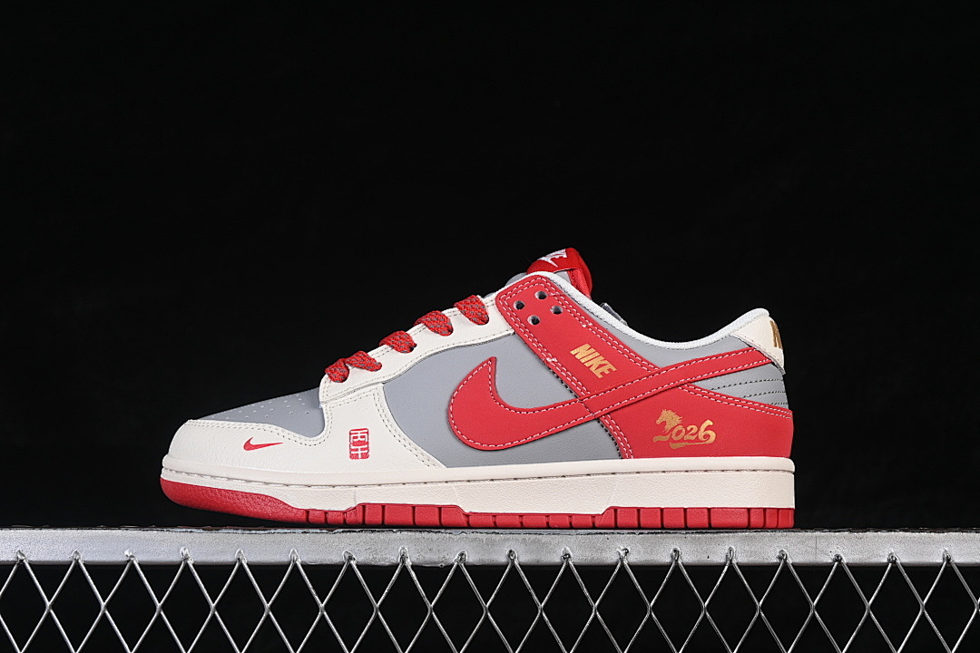 Unbranded [QW5288-106]-[SB DUNK LOW LOW-TOP CASUAL SKATE SHOES BEIGE/GREY/RED]-[WOMAN:36-39]-[MAN:40-45], photo 1