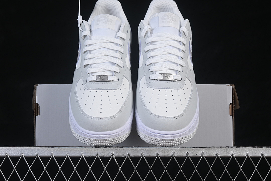 Nike [IB6842-100]-[AIR FORCE 1 07 LOW CASUAL SNEAKERS WHITE/GREY]-[WOMAN:36-39]-[MAN:40-45] - Image 13