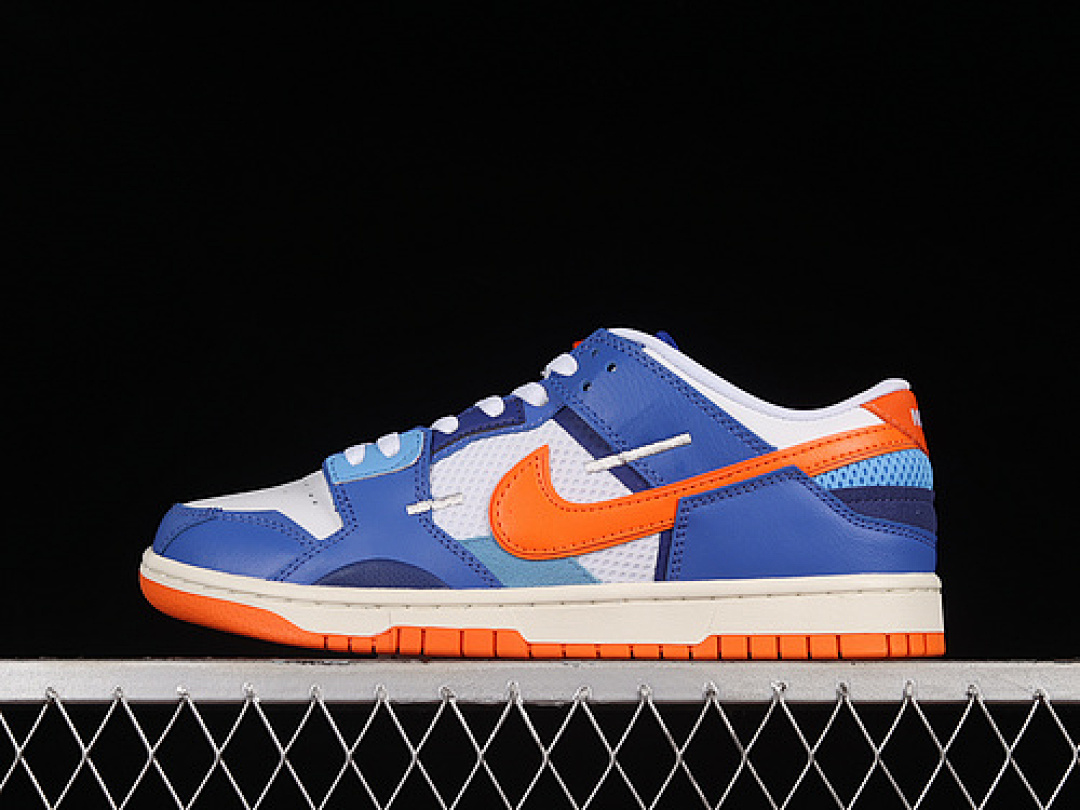 Unbranded [DM0128-100]-[SB DUNK LOW SCRAP WHITE/SAFETY ORANGE/MEDIUM BLUE/DEEP ROYAL BLUE/UNIVERSITY], photo 1