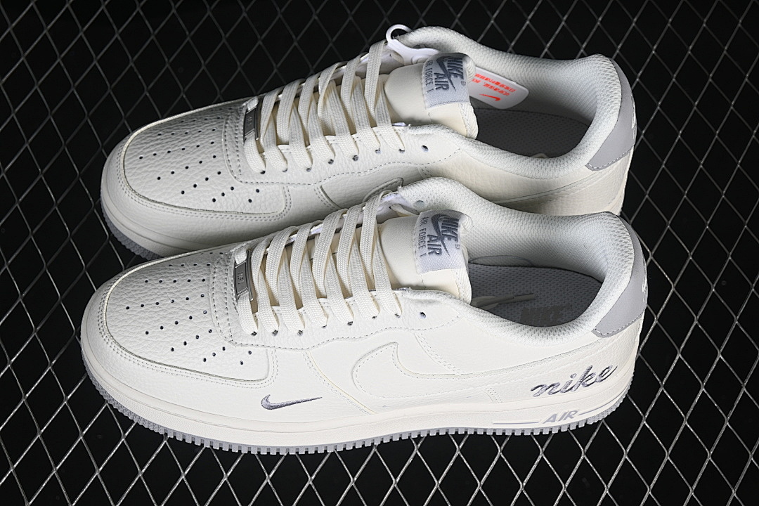 Nike [NH0601-543]-[AIR FORCE 1 07 LOW CASUAL SNEAKERS WHITE/GREY/WHITE]-[WOMAN:36-39]-[MAN:40-45] - Image 11