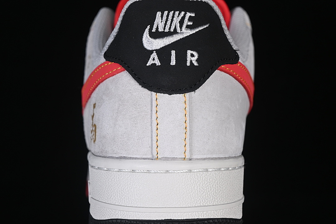 Nike [HT5088-629]-[AIR FORCE 1 07 LOW CASUAL SNEAKERS GREY/RED/BLACK]-[WOMAN:36-39]-[MAN:40-45] - Image 7
