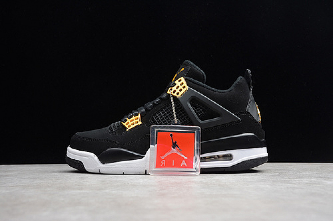 Jordan [308497-032]-[AIR JORDAN 4 RETRO ROYALTY BLACK/METALLIC GOLD-WHITE]-[MAN:40-47.5]-[OG00218], photo 1