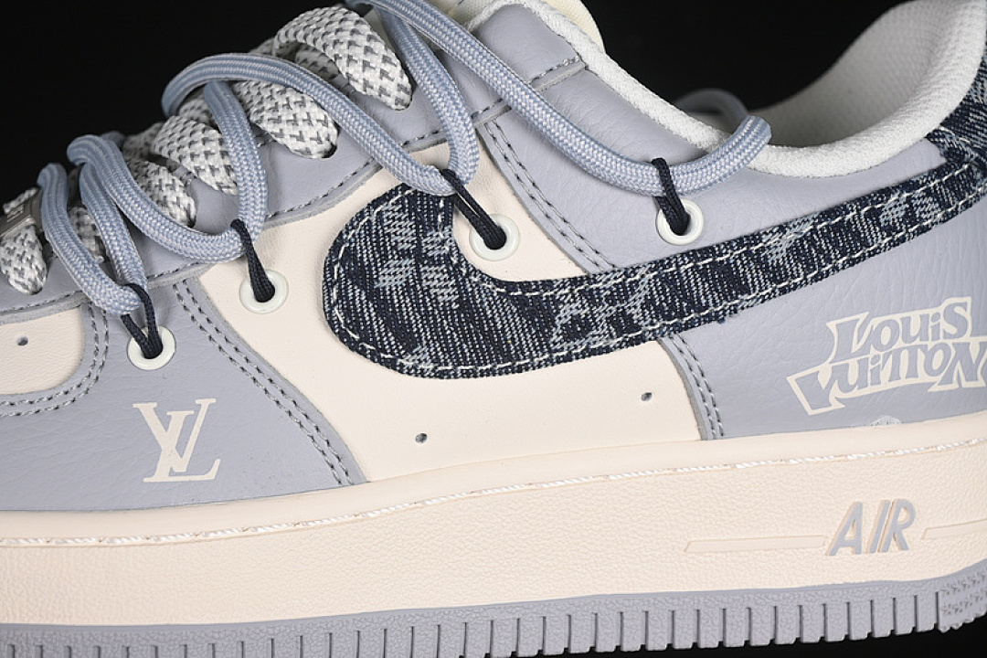 Nike [DM6868-099]-[AIR FORCE 1 07 LOW LV WHITE/BLUE/GREY]-[WOMAN:36-39]-[MAN:40-45] - Image 8