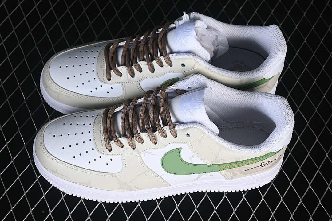 Nike [ZH0316-130]-[AIR FORCE 1 07 LOW WHITE/BEIGE/GREEN]-[WOMAN:36-39]-[MAN:40-45] - Image 11