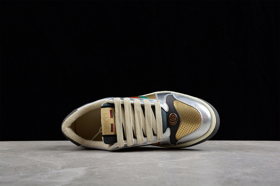 Gucci [GU*CCI DISTRESSED SCREENER SNEAKER SILVER/GOLD/GREEN-RED]-[WOMAN:35-39] - Image 14