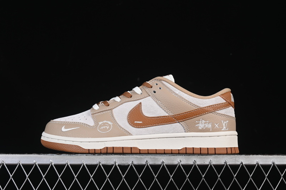 Unbranded [SG6688-005]-[DUNK LOW CASUAL SNEAKERS WHITE/KHAKI/WHEAT]-[WOMAN:36-39]-[MAN:40-45], photo 1