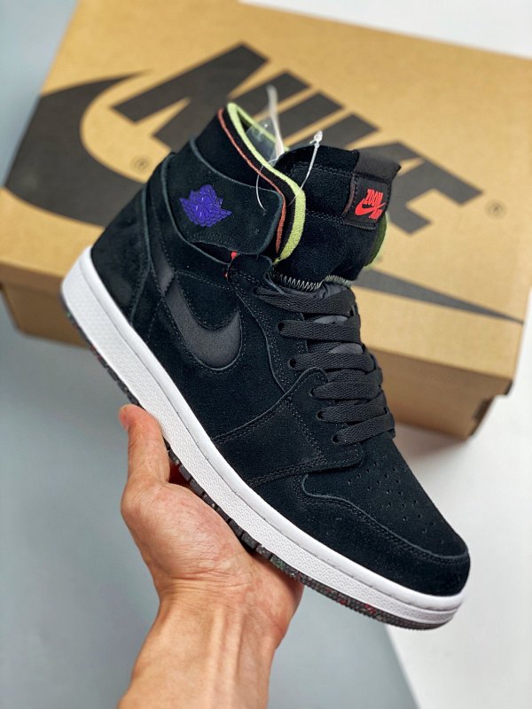 Jordan AIR Jordan 1 ZOOM HIGH BLACK/COURT PURPLE/HOT PUNCH/GREEN GLOW · CT0978-005, photo 1