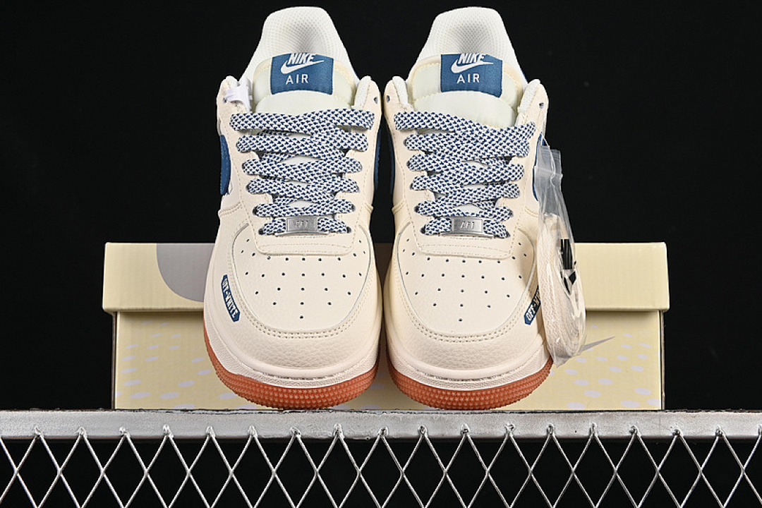 Nike [QW5836-001]-[AIR FORCE 1 07 LOW GREY/BEIGE/BLUE]-[WOMAN:36-39]-[MAN:40-45] - Image 13