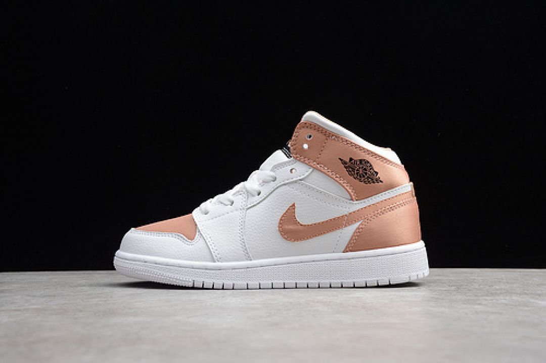 Jordan [555112-190]-[AIR JORDAN 1 MID GS WHITE/ROSE GOLD/BLACK]-[WOMAN:36-40], photo 1