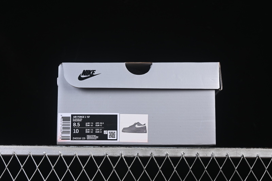 Nike [ZH0316-125]-[AIR FORCE 1 07 LOW SILVER/BLACK]-[WOMAN:36-39]-[MAN:40-45] - Image 11