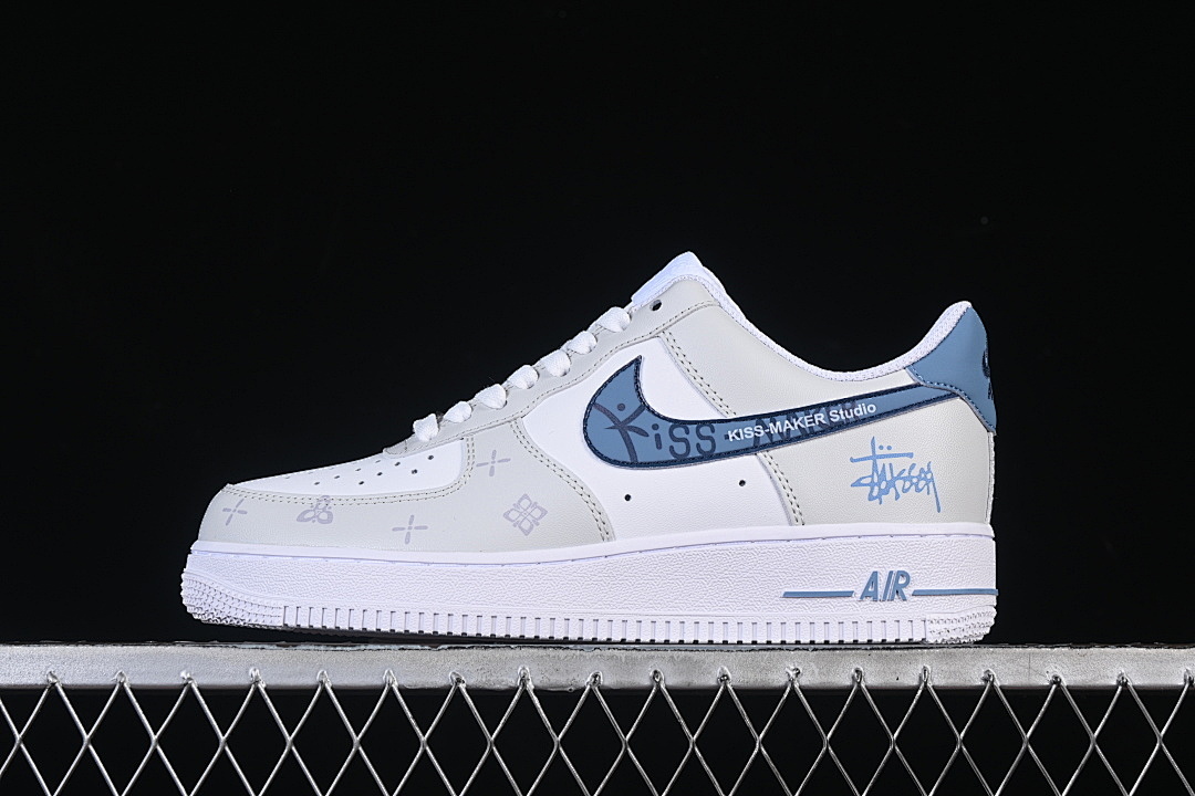 Nike [ZH0316-137]-[AIR FORCE 1 07 LOW WHITE/GREY/BLUE]-[WOMAN:36-39]-[MAN:40-45], photo 1
