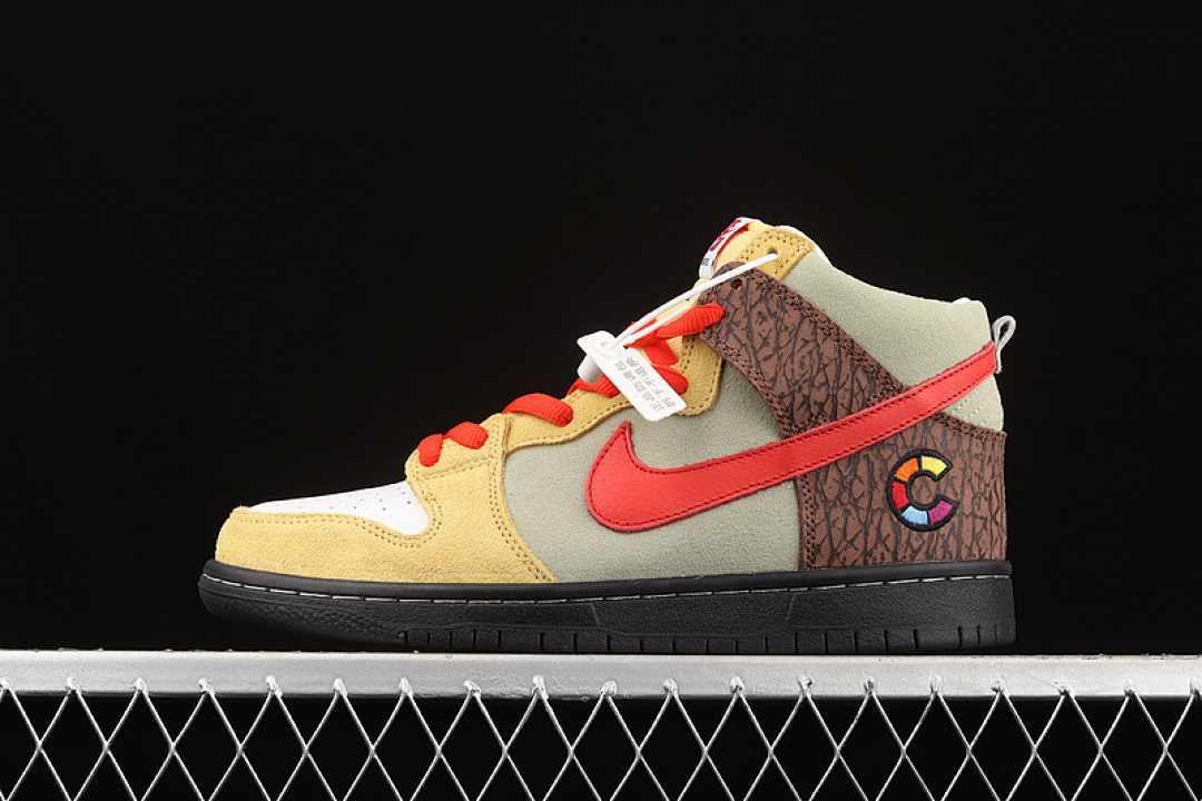Unbranded [CZ2205-700]-[COLOR SKATES X DUNK HIGH SB KEBAB AND DESTROY YELLOW/RED/WHITE-BROWN], photo 1