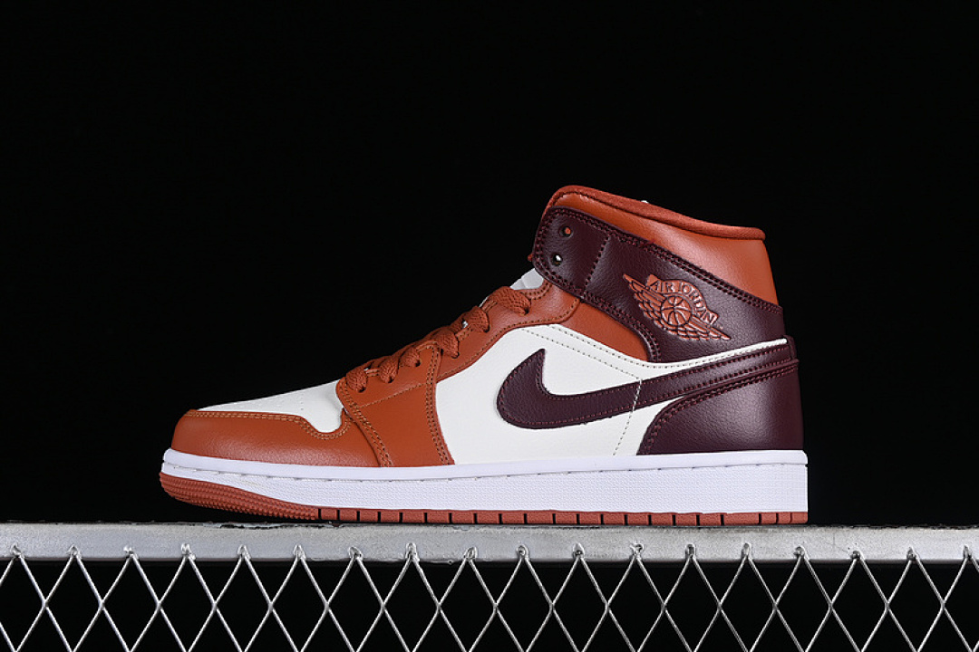 Jordan AIR Jordan 1 MID DUSTY PEACH/NIGHT MAROON/SAIL/WHITE · BQ6472-200, photo 1