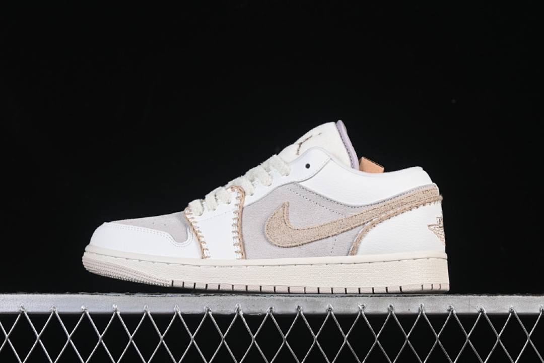 Jordan AIR Jordan 1 LOW AJ1 CASUAL SNEAKERS WHEAT/WHITE/GREY · HV4268-120, photo 1