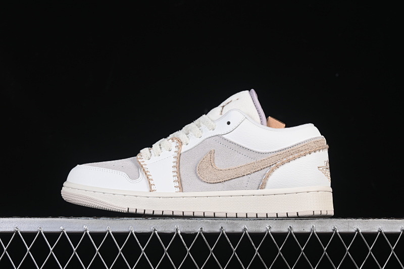 Jordan AIR Jordan 1 LOW AJ1 CASUAL SNEAKERS WHEAT/WHITE/GREY · HV4268-120, photo 1