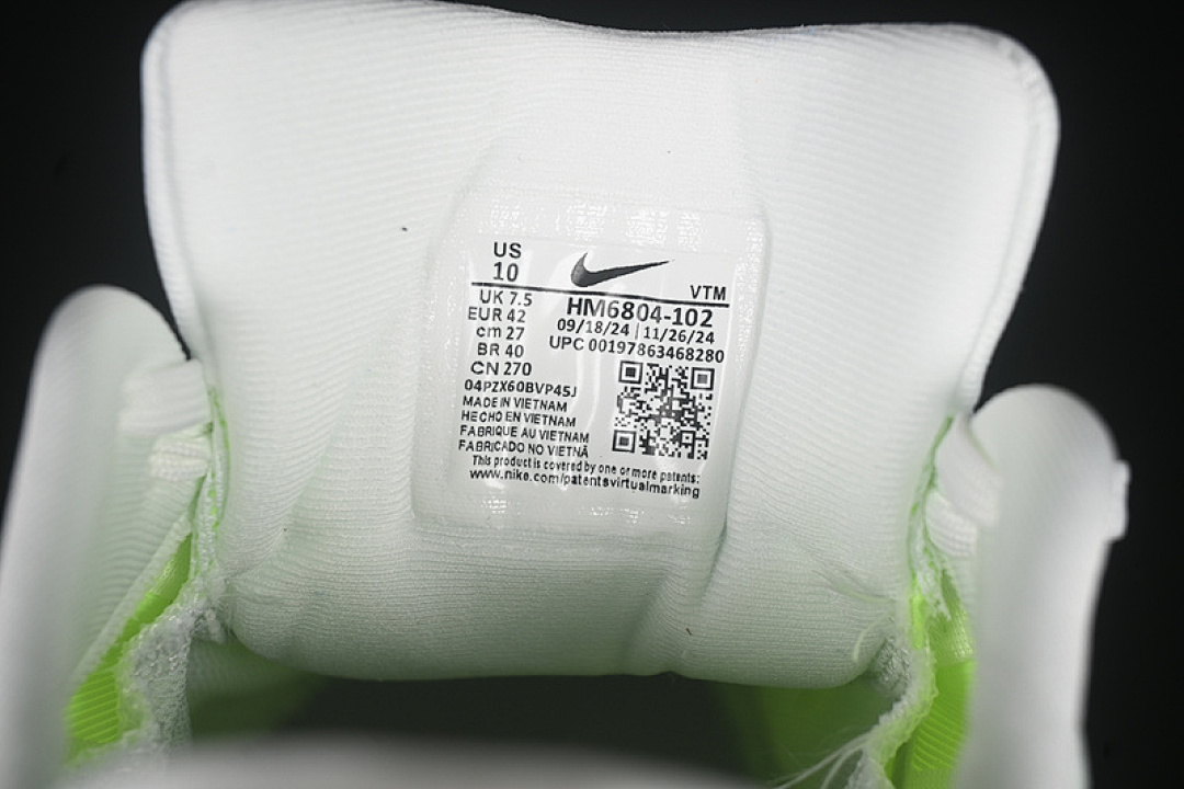 Nike [HM6804-102]-[AIR ZOOM VOMERO 18 WHITE/ELECTRIC GREEN/VOLT/BLACK]-[WOMAN:36-39]-[MAN:40-45] - Image 6