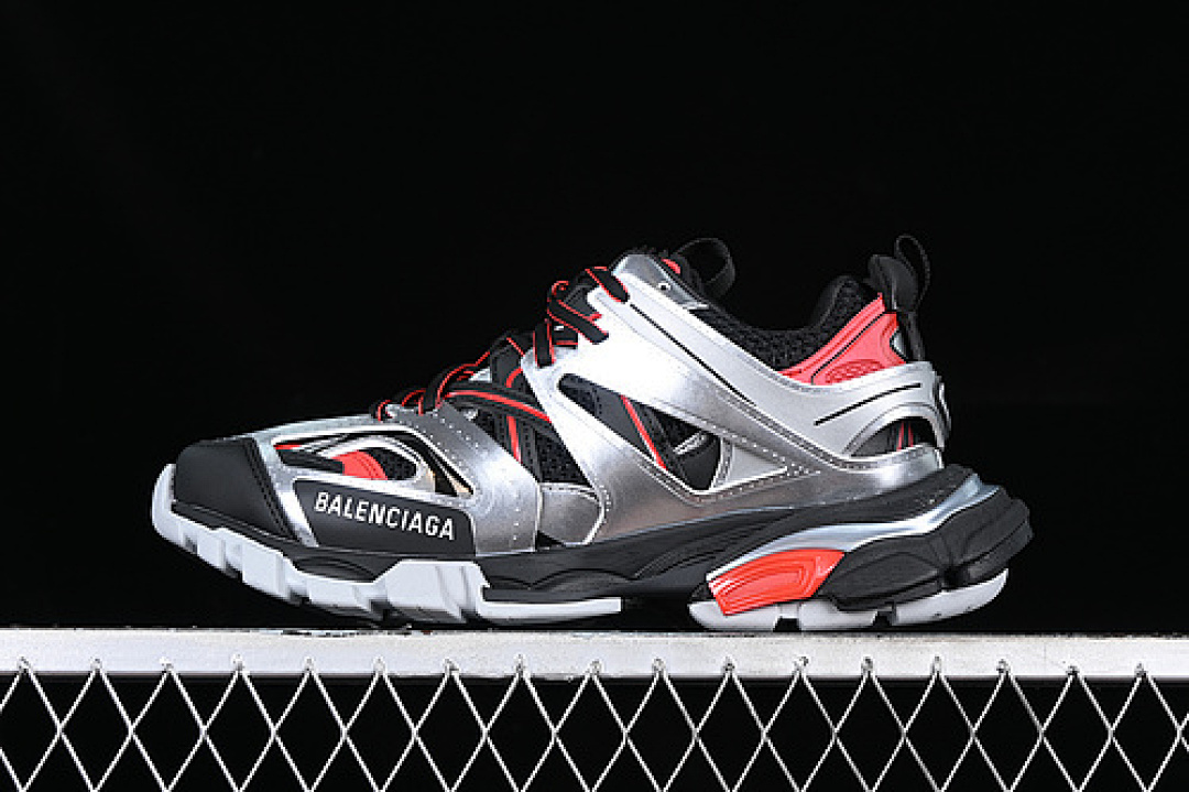 Unbranded [W2FSA1169]-[BA*LEN*CIAGA TRACK SNEAKER TESS S.GOMMA RES BI ALV/TIS EFF NUBUK/TIS E BLACK/RED], photo 1