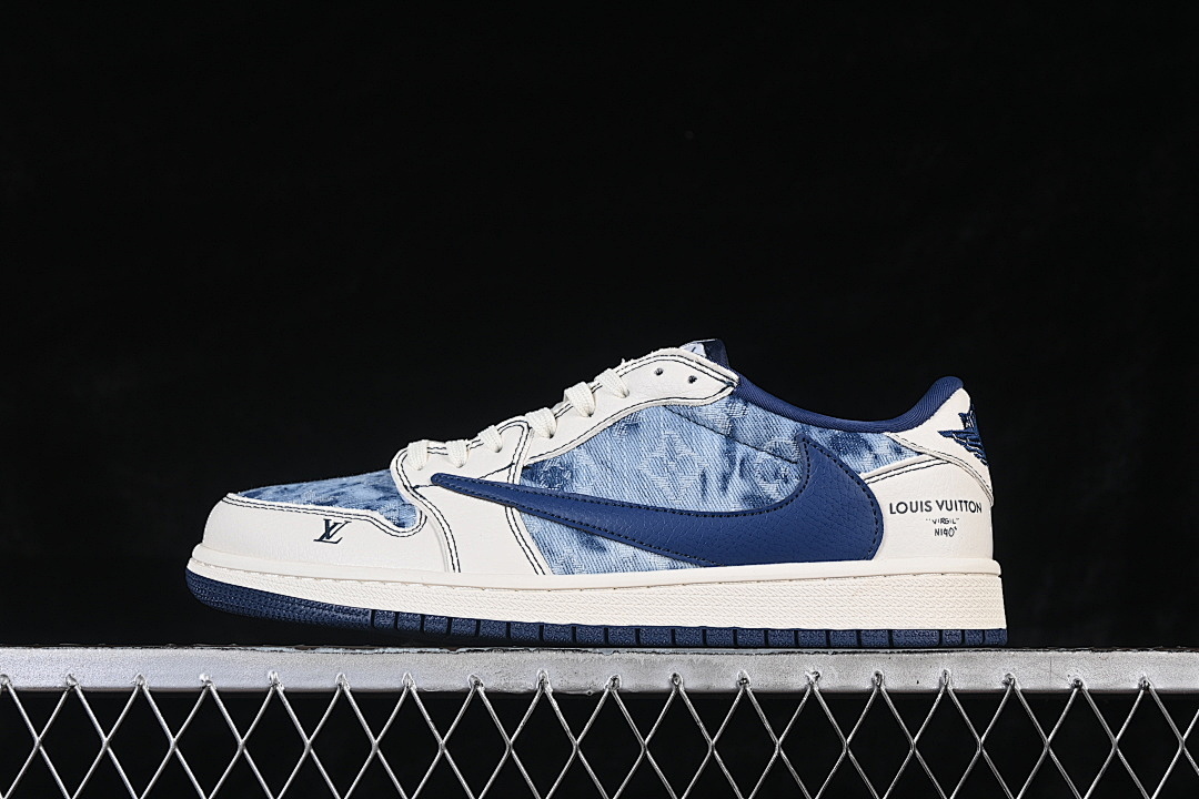 Jordan AIR Jordan 1 LOW OG AJ1 CASUAL SHOES NAVY BLUE/WHITE · LD2028-046, photo 1