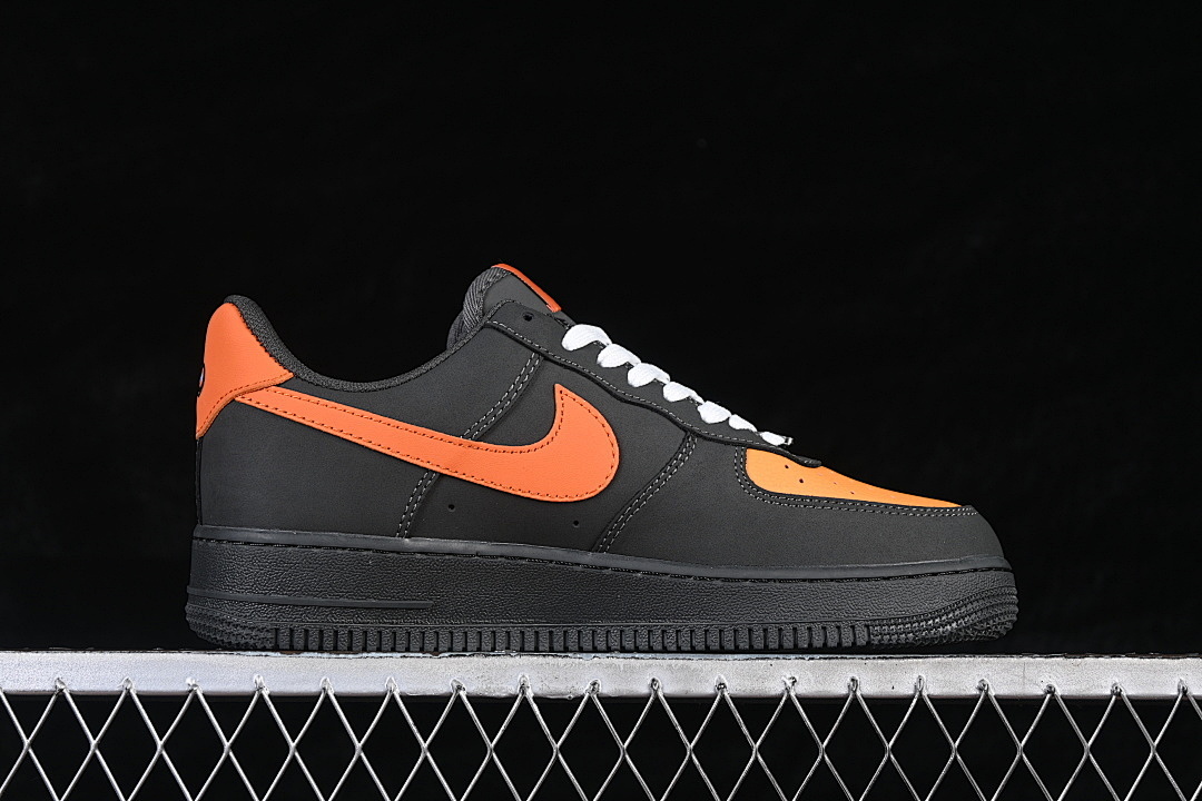 Nike [XY9025-004]-[AIR FORCE 1 07 LOW CASUAL SNEAKERS BLACK/ORANGE]-[WOMAN:36-39]-[MAN:40-45] - Image 16