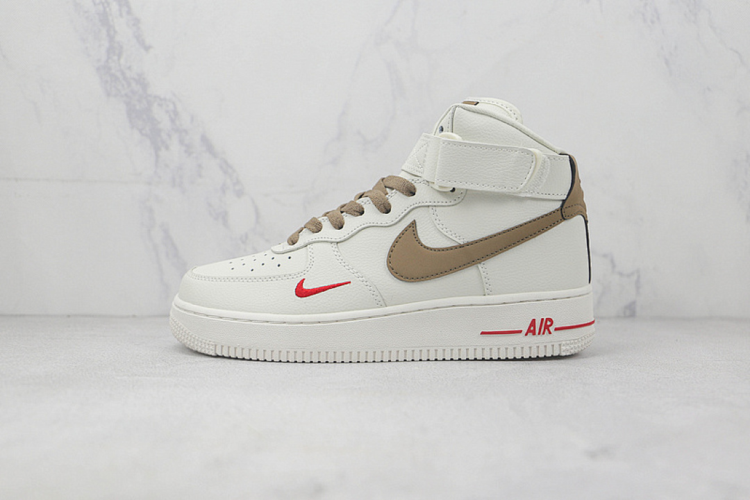 Nike [808788-995]-[AIR FORCE 1 HIGH YOHOOD RICE WHITE/BROWN/RED]-[WOMAN:36-39]-[MAN:40-45], photo 1