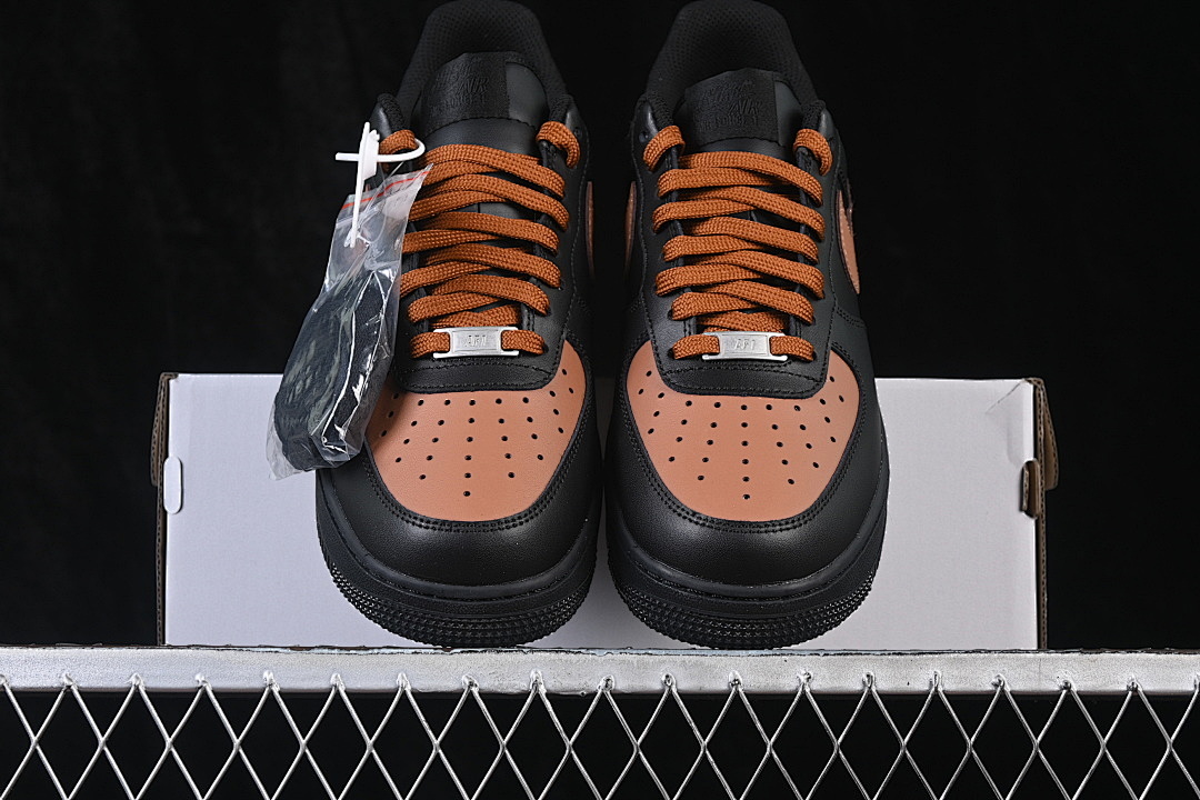 Nike [FV5951-001]-[AIR FORCE 1 07 LOW CASUAL SNEAKERS BLACK/BROWN/BLACK]-[WOMAN:36-39]-[MAN:40-45] - Image 13