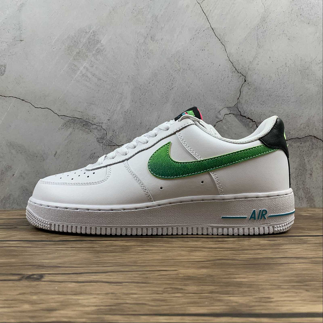 Nike [DJ5148-100]-[AIR FORCE 1 LOW 07 LV8 WHITE/AQUAMARINE/BLACK/GREEN STRIKE]-[UNSIEX:36-45], photo 1
