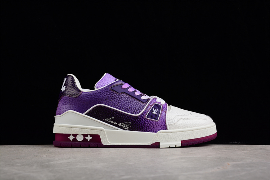 Louis Vuitton [L*V 2022 TRAINER SNEAKERS WHITE/DARK PURPLE/BLACK]-[MAN:38-45] - Image 10