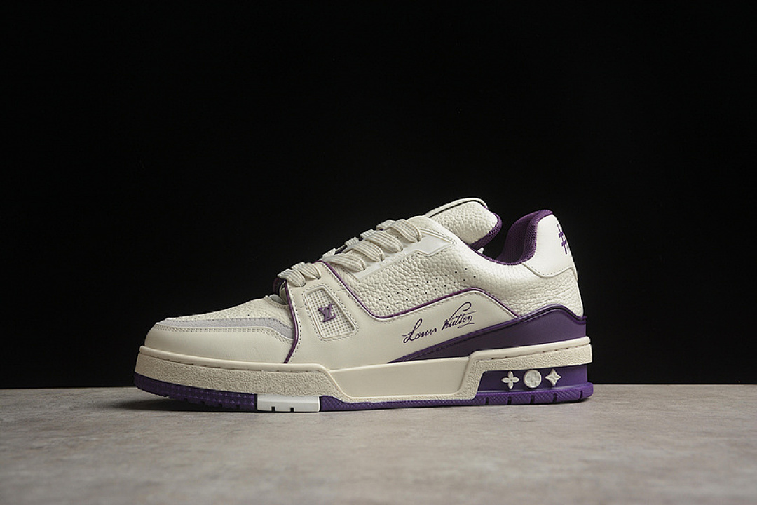Louis Vuitton Louis Vuitton [ TRAINER SNEAKER LOW L*V WHITE/GREY/PURPLE]-[WOMAN:35-40]-[MAN:40-45], photo 1