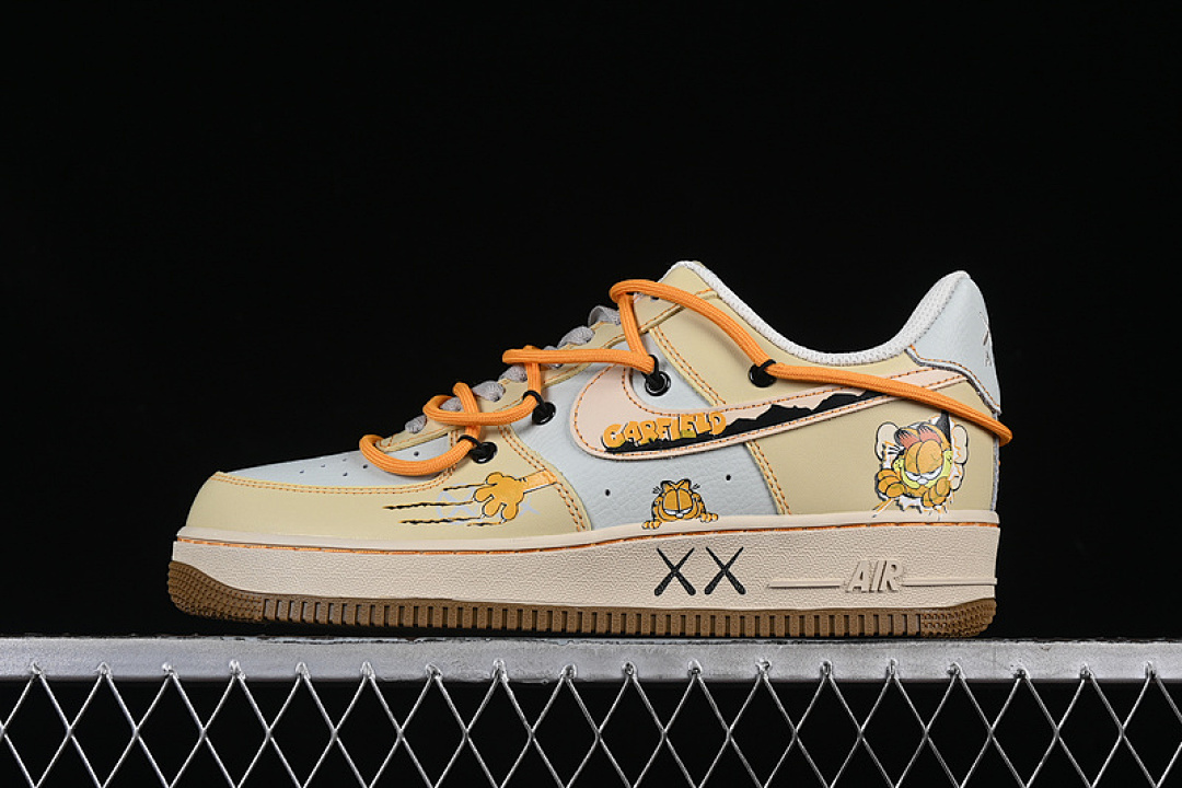 Nike [KS6896-111]-[AIR FORCE 1 07 LOW GARFIELD GREY/BEIGE/YELLOW]-[WOMAN:36-39]-[MAN:40-45] - Image 2