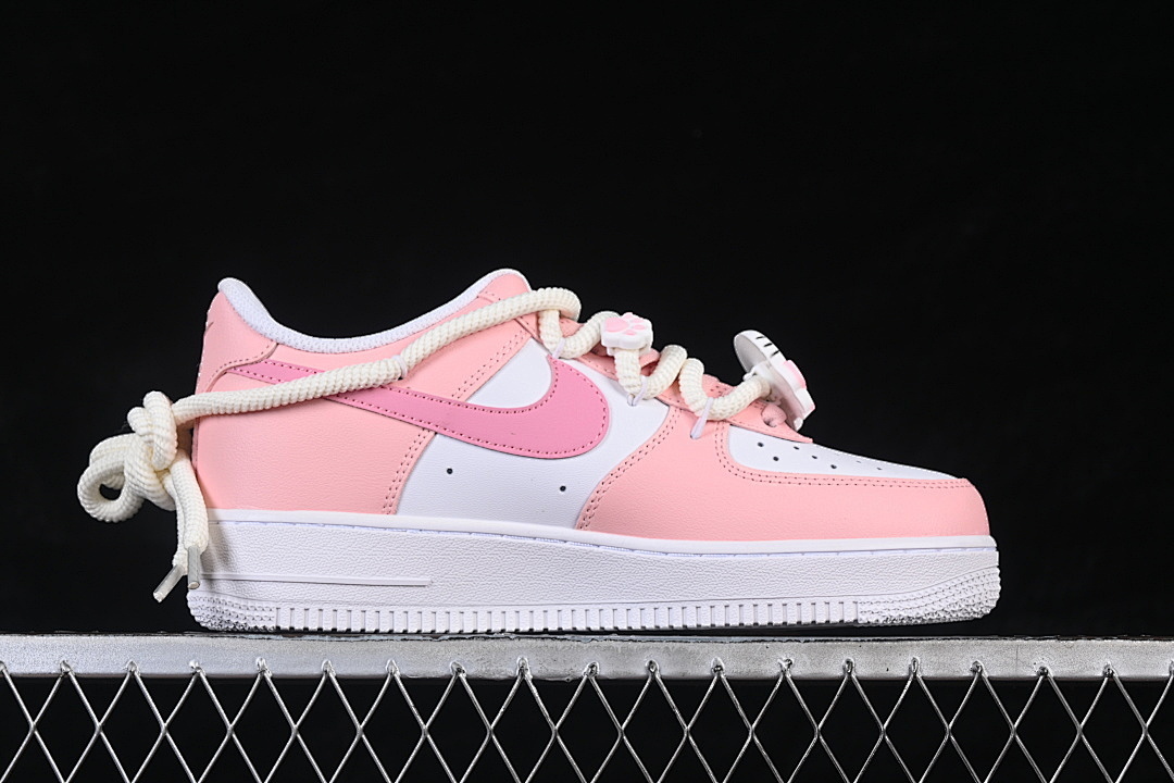 Nike [YY2024-762]-[AIR FORCE 1 07 LOW CASUAL SNEAKERS PINK/WHITE/BEIGE]-[WOMAN:36-39]-[MAN:40-45] - Image 15