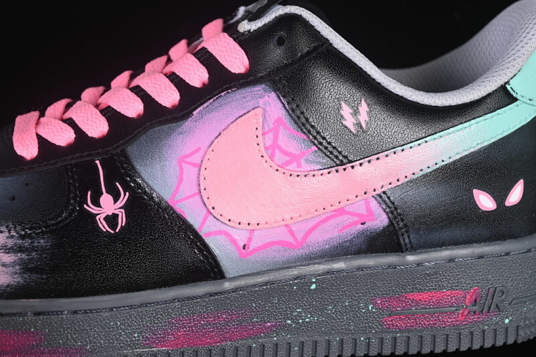 Nike [YD2425-011]-[AIR FORCE 1 07 LOW ELECTRIC SPIDER SHADOW PINK/BLACK]-[WOMAN:36-39]-[MAN:40-45] - Image 7
