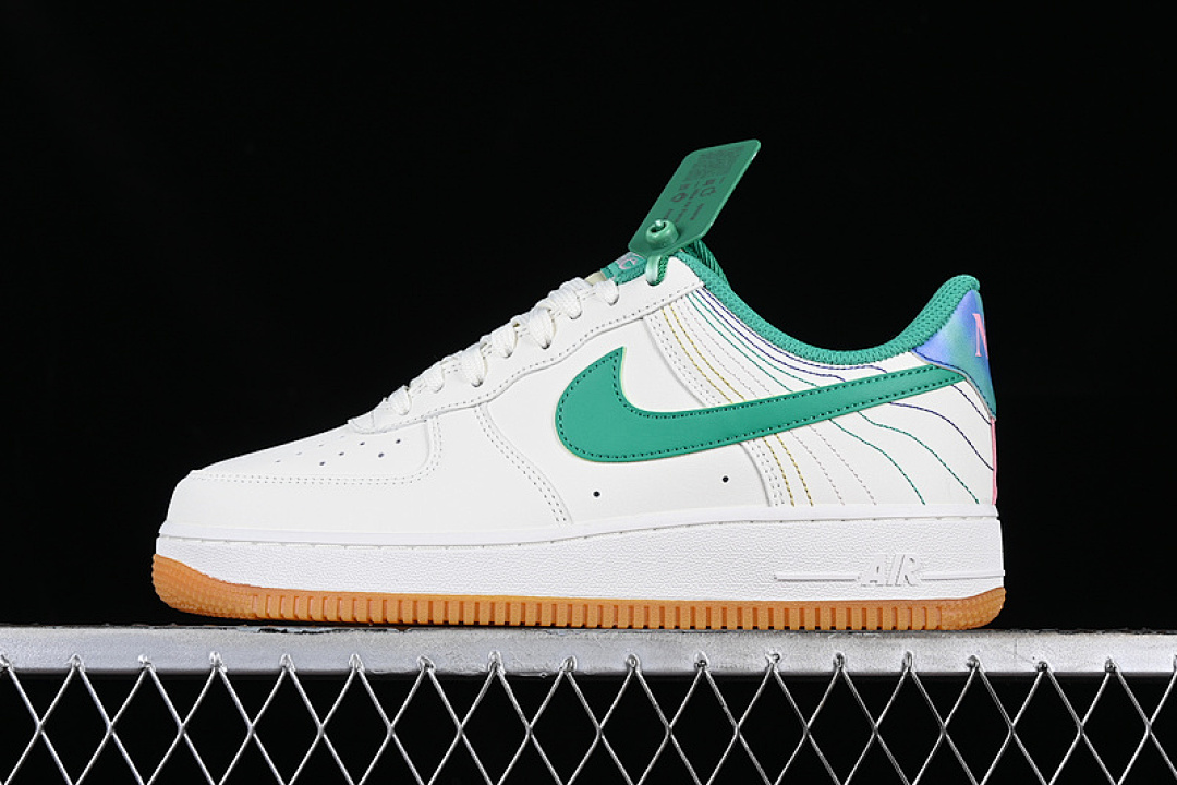 Nike [FJ7540-100]-[AIR FORCE 1 07 LOW WHITE/PURPLE/GREEN]-[WOMAN:36-39]-[MAN:40-45], photo 1