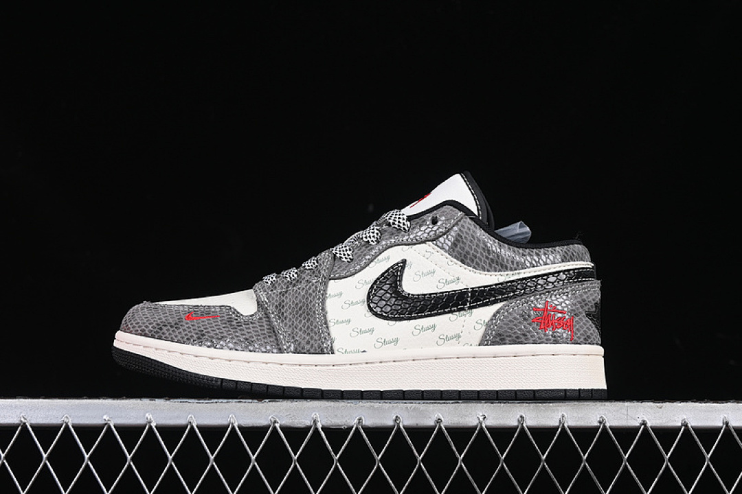 Jordan [FC1688-202]-[AIR JORDAN 1 LOW WHITE/GREY/BLACK/RED]-[WOMAN:36-39]-[MAN:40-45], photo 1