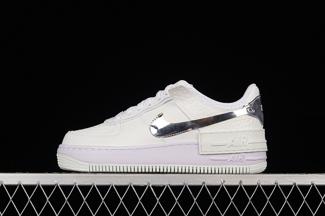 Nike [DQ0837-100]-[AIR FORCE 1 SHADOW WHITE CHROME SUMMIT WHITE/METALLIC SILVER]-[WOMAN:35.5-40], photo 1