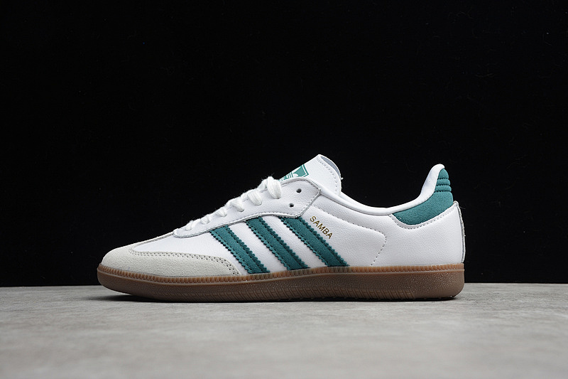 Adidas Adidas SAMBA OG SHOES CLOUD WHITE/GREEN · B75680, photo 1