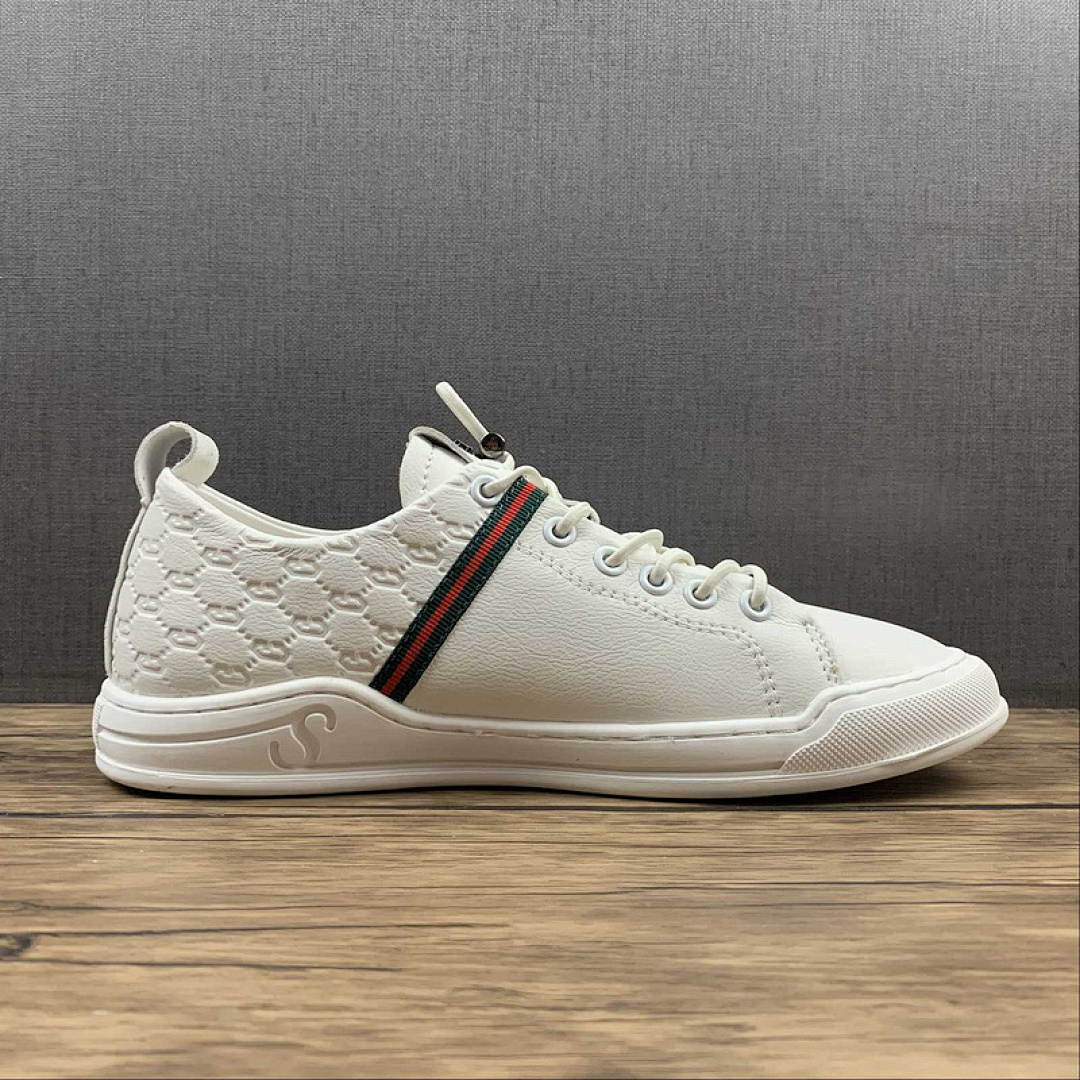 Gucci [GU*CCI ACE EMBROIDERED LOW-TOP SNEAKER WHITE/WHITE/GREEN-BLACK]-[MAN:38-44] - Image 17