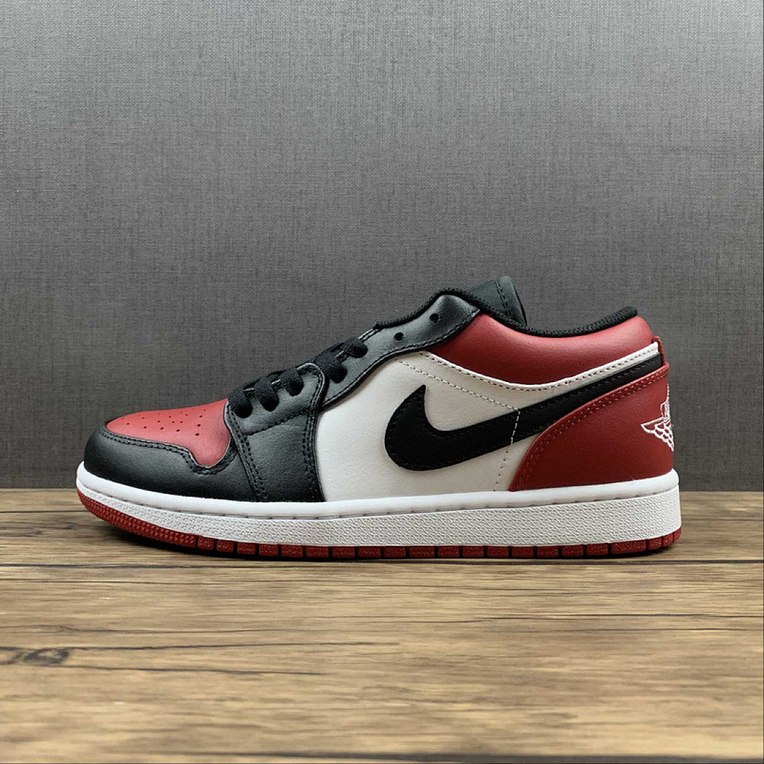 Jordan AIR Jordan 1 LOW BRED TOE WHITE/BLACK/UNIVERSITY RED · 553558-612, photo 1