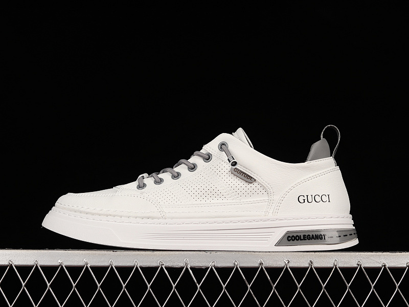 GU*CCI 22SS CASUAL TRENDY SNEAKERS WHITE/WHITE/GREY · 9Y9209666, photo 1