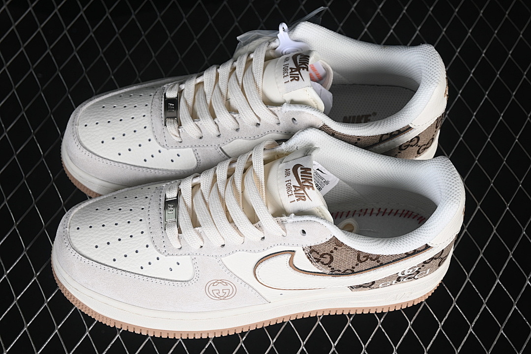 Nike [MM3399-809]-[AIR FORCE 1 07 LOW CASUAL SNEAKERS WHITE/GREY/BROWN]-[WOMAN:36-39]-[MAN:40-45] - Image 11