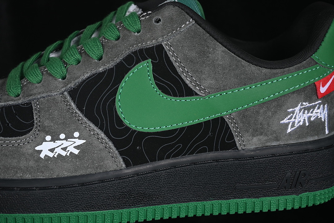 Nike [RJ1988-001]-[AIR FORCE 1 07 LOW CASUAL SNEAKERS GREEN/GREY/BLACK]-[WOMAN:36-39]-[MAN:40-45] - Image 7